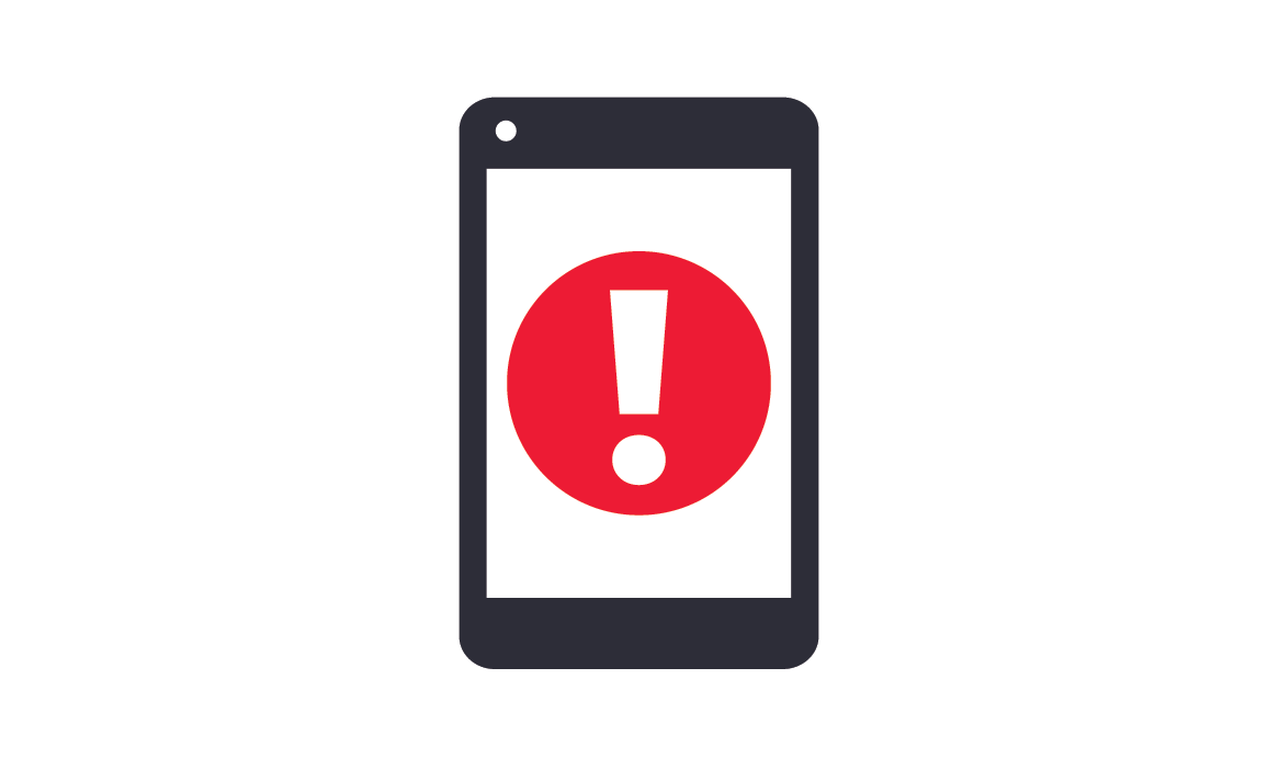 graphic of mobile phone with emergency icon