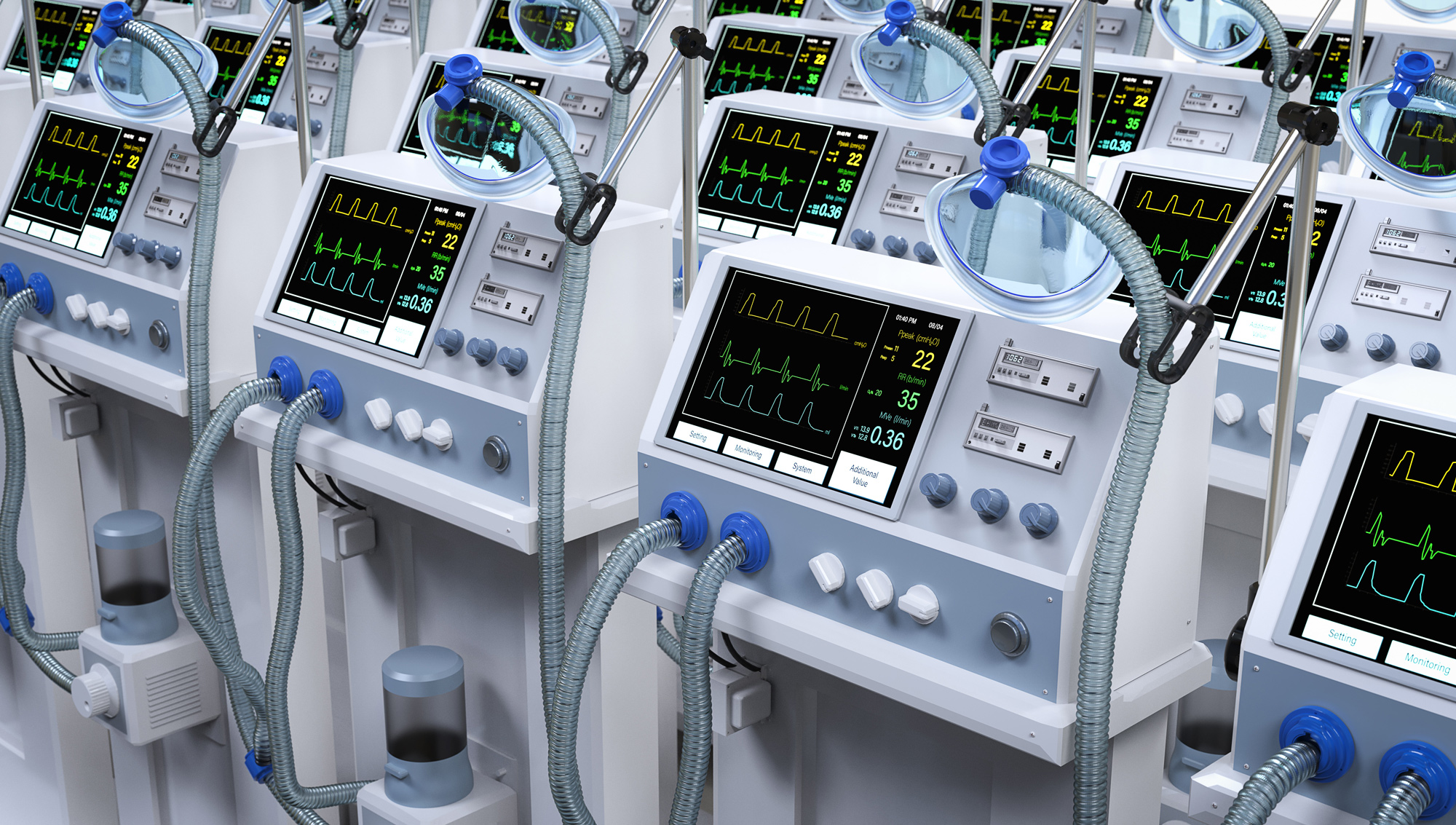 row of ventilators