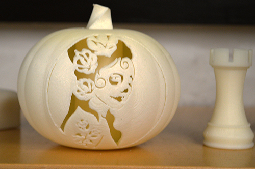 3D-printed pumpkin carving.