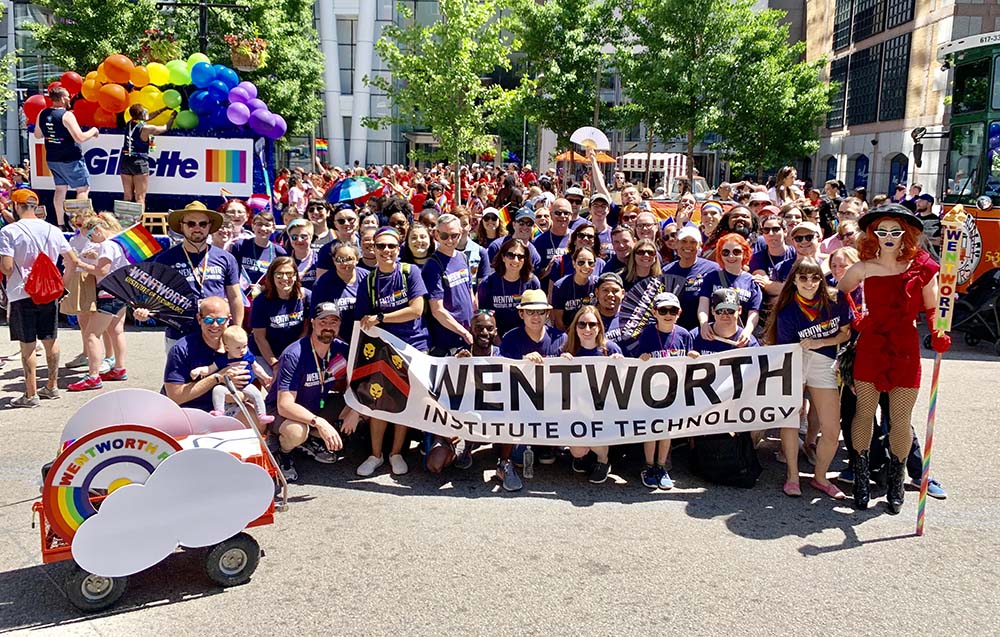 Boston pride parade - students marching