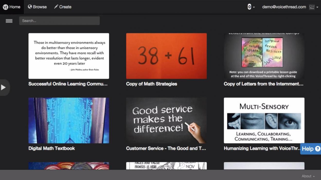 Voicethread home page