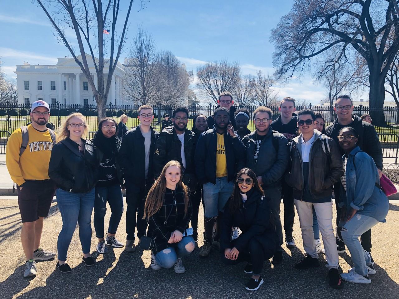 Students in front of the White House