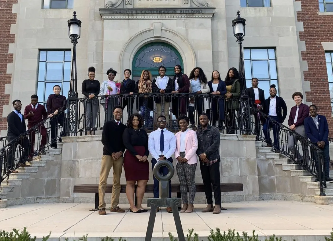 NSBE student posing together