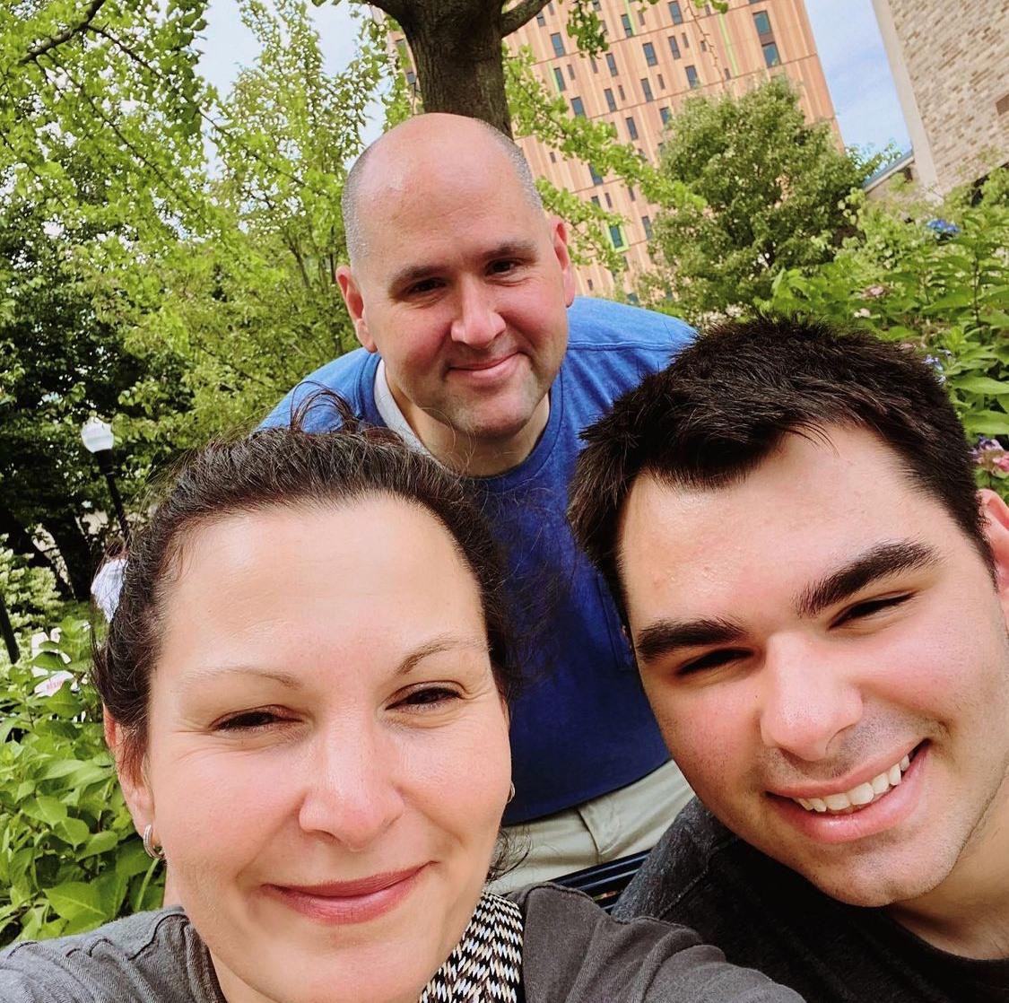 family poses for the camera