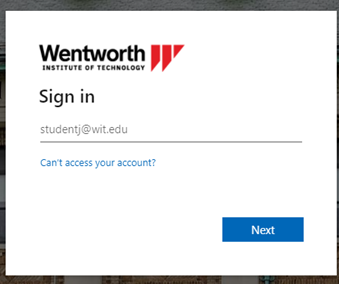 myWentworth sign-in page