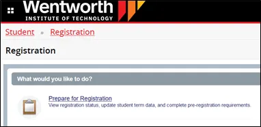 Registration Main Page