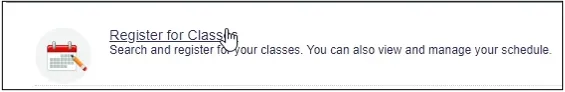 SSB9 Register for Classes Menu