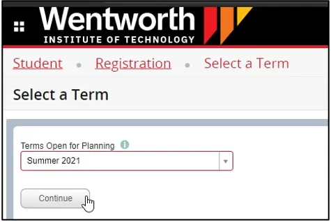 SSB9 Plan - Select a Term