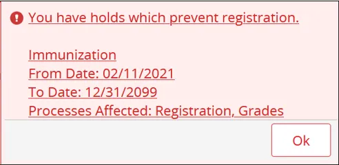 SSB9 Reg Holds Error