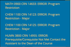 SSB9 Error Message List