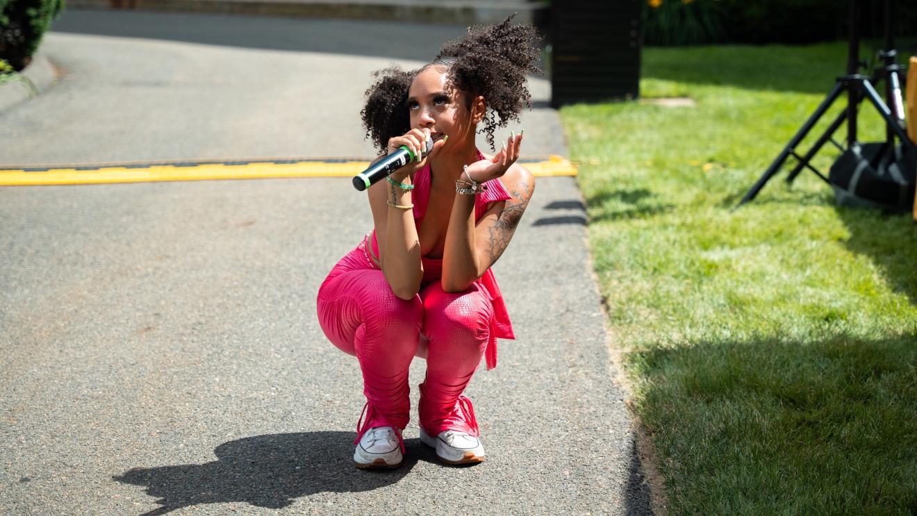 person performing a song