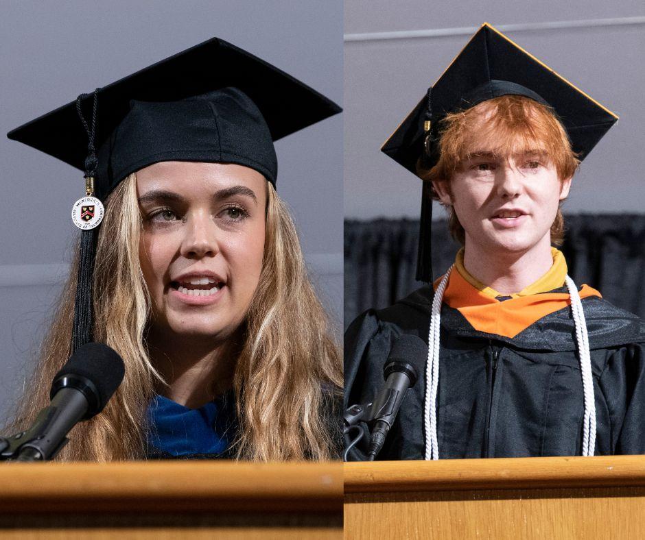 collage of two people in graduation gowns