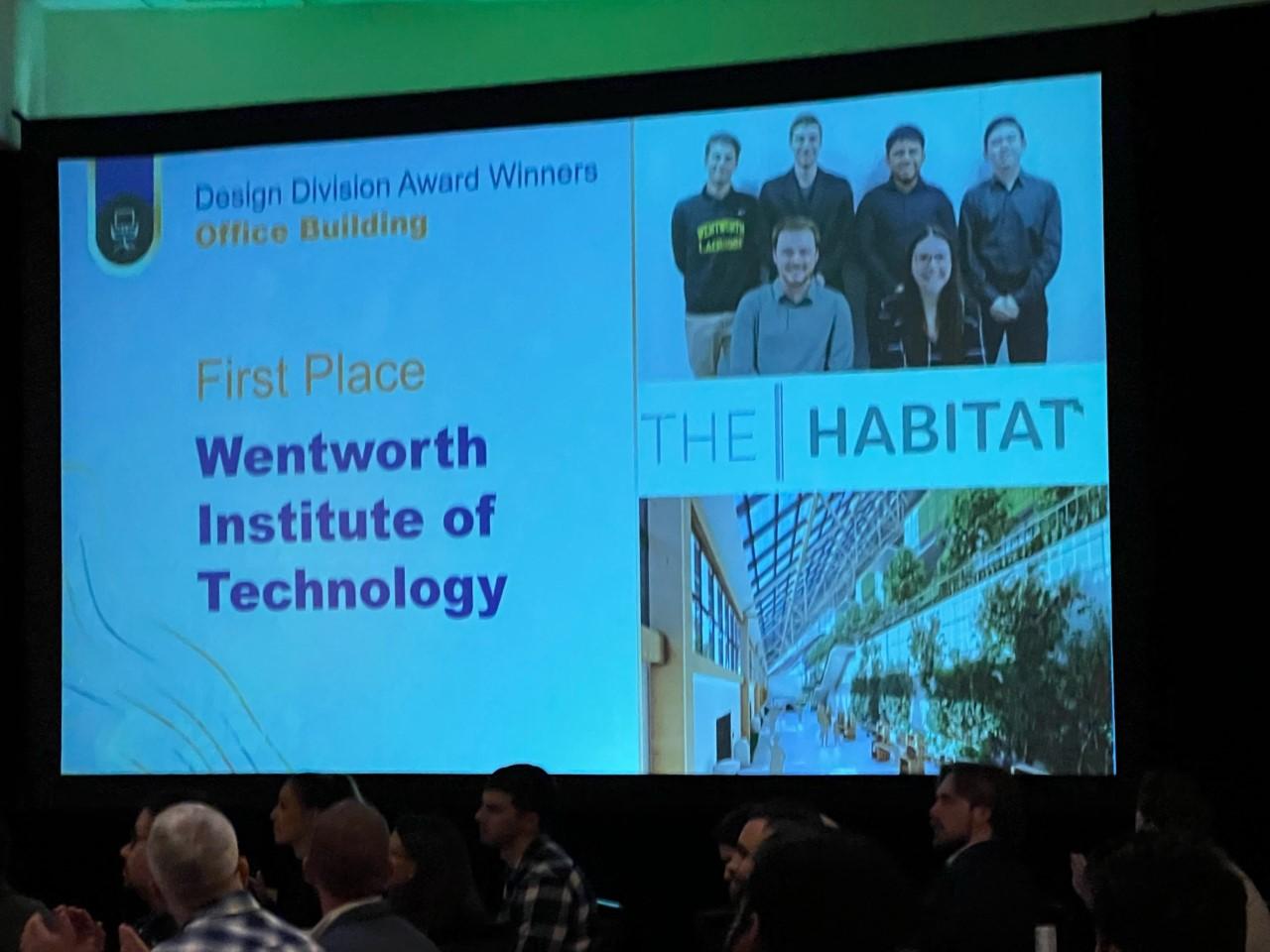 screen showing a presentation on sustainability