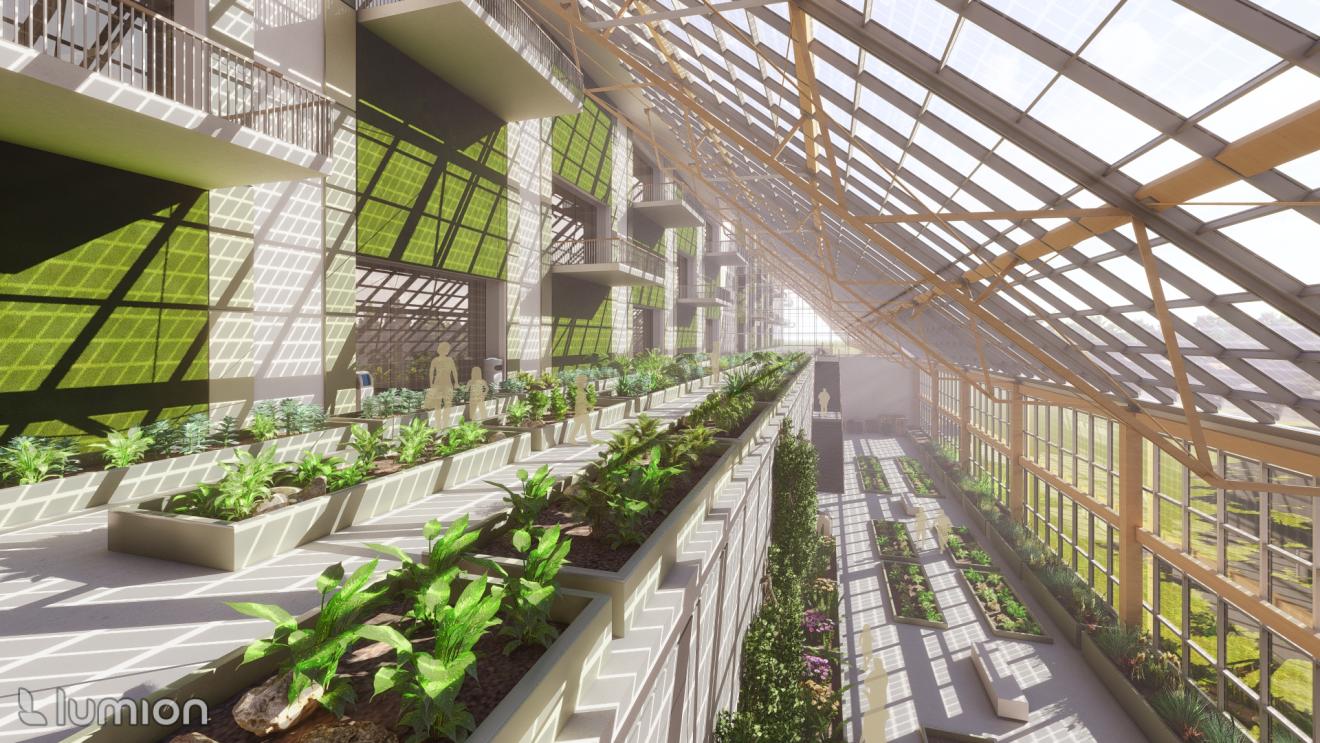 architectural rendering of a green house