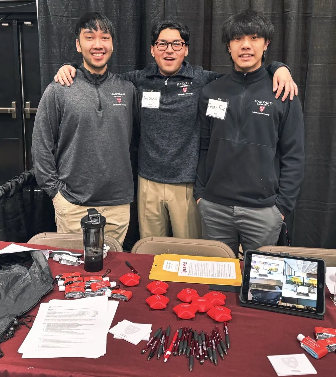 a group of people at a career fair