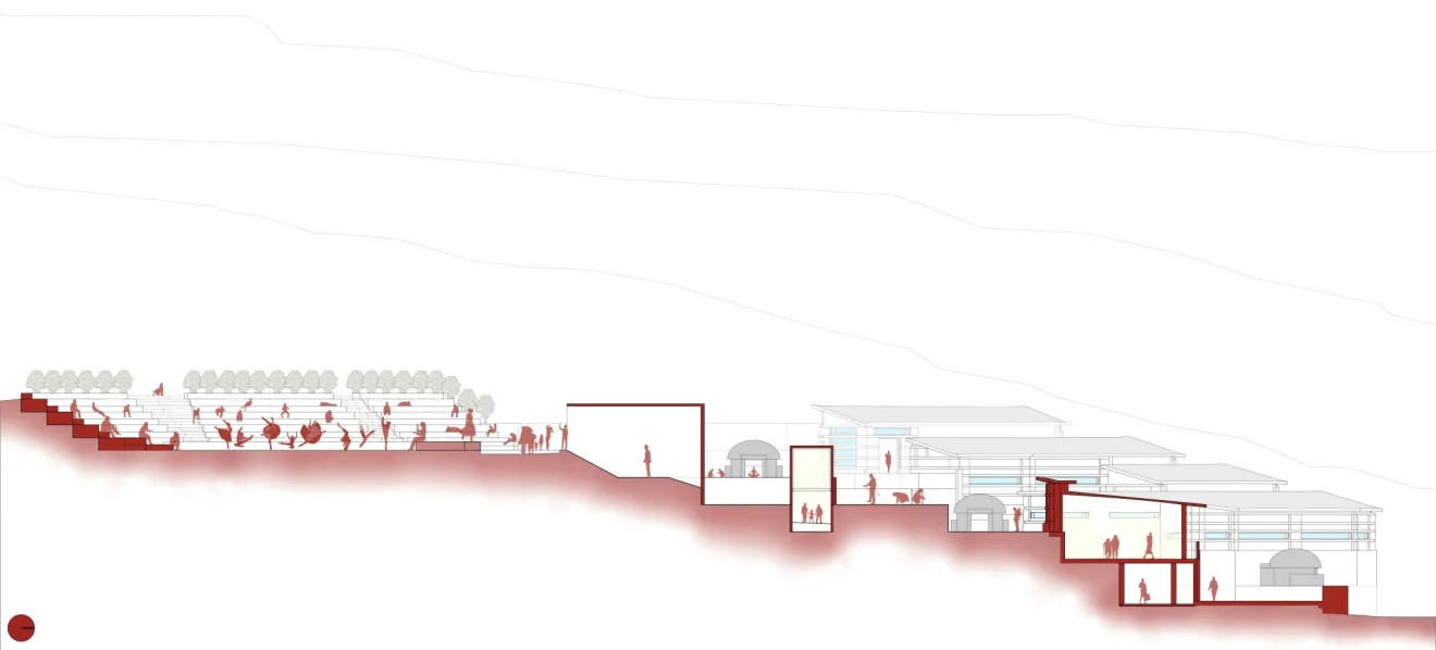 graphic showing people using a reimagine bunker in various ways