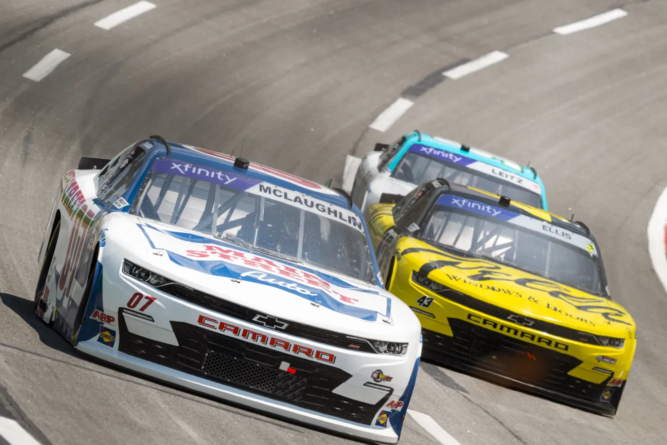race cars on a track