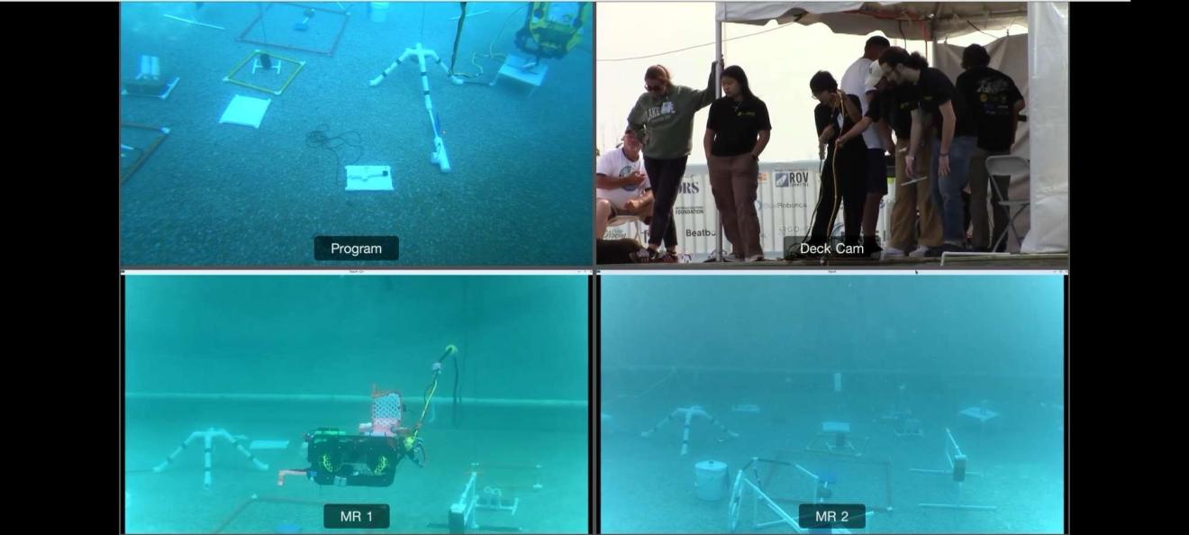 screen grabs from video of an underwater robot