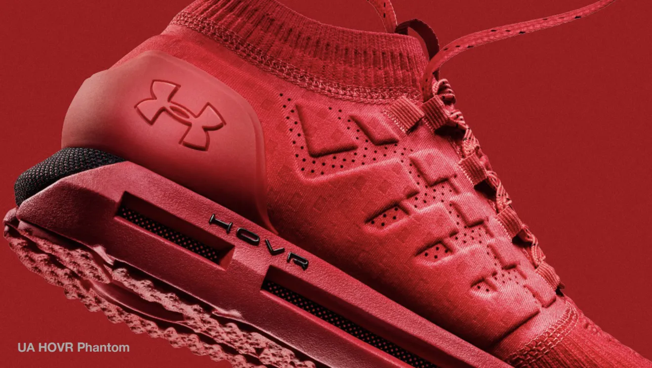 a closeup shot of a red sneaker