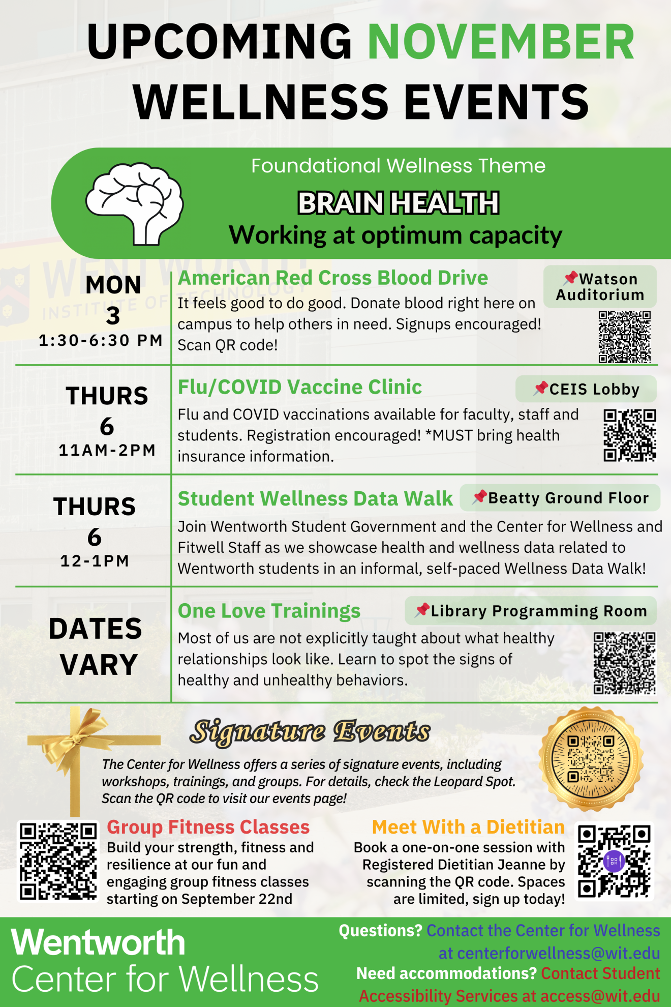 November Wellness Events Calendar