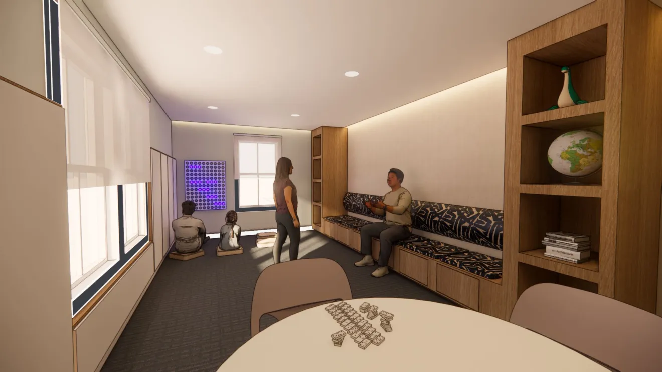 a rendering of a new community center