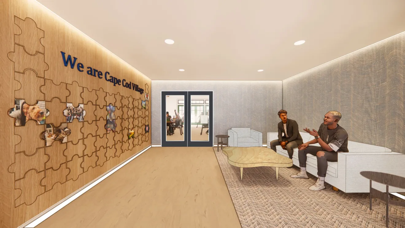 a rendering of a new community center