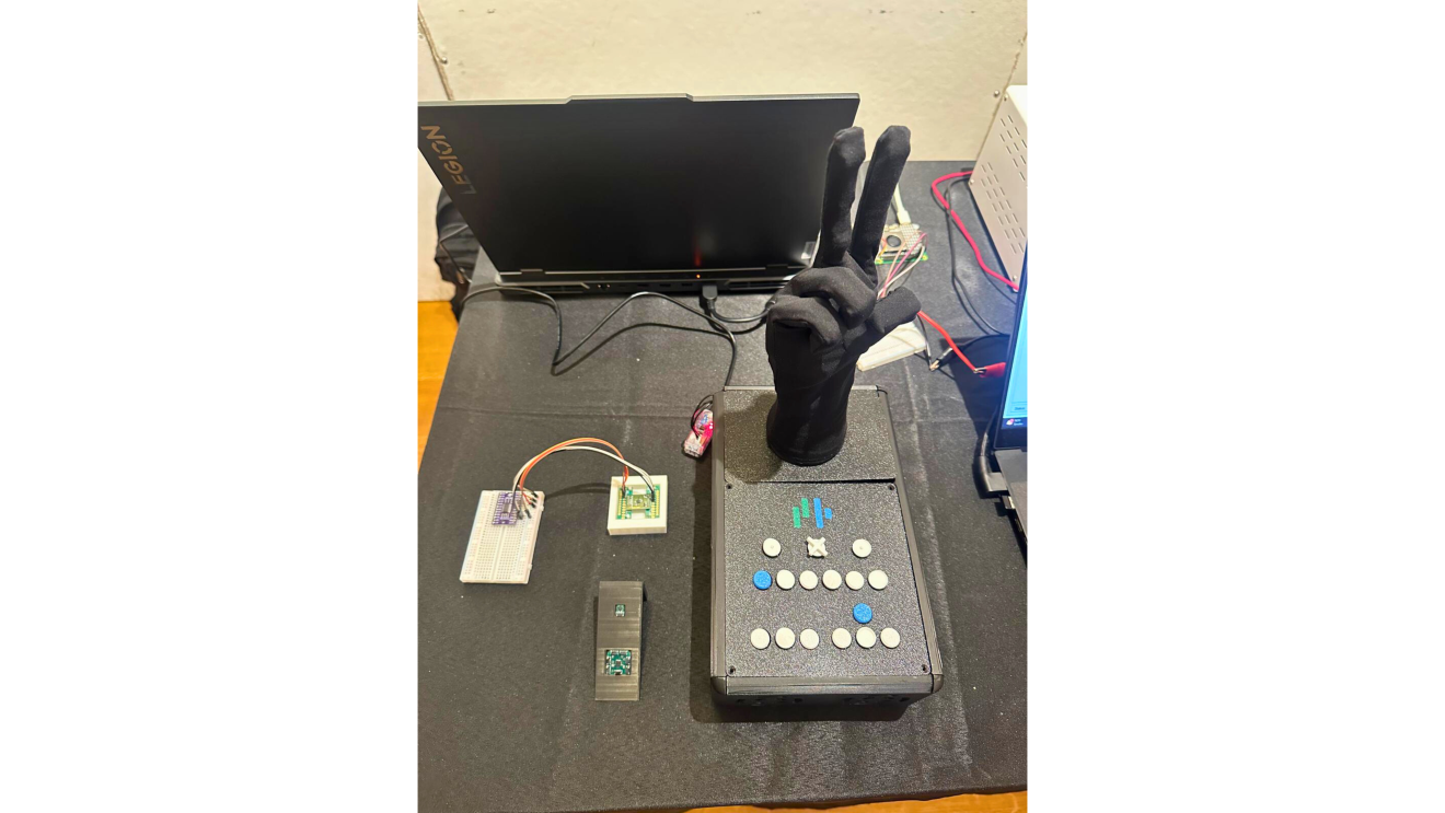 a robotic hand on display on a table