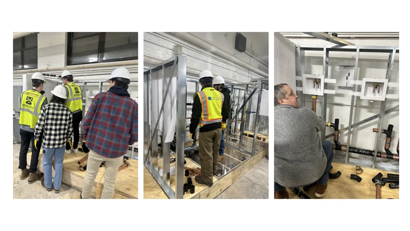 people in a plumbing related lab