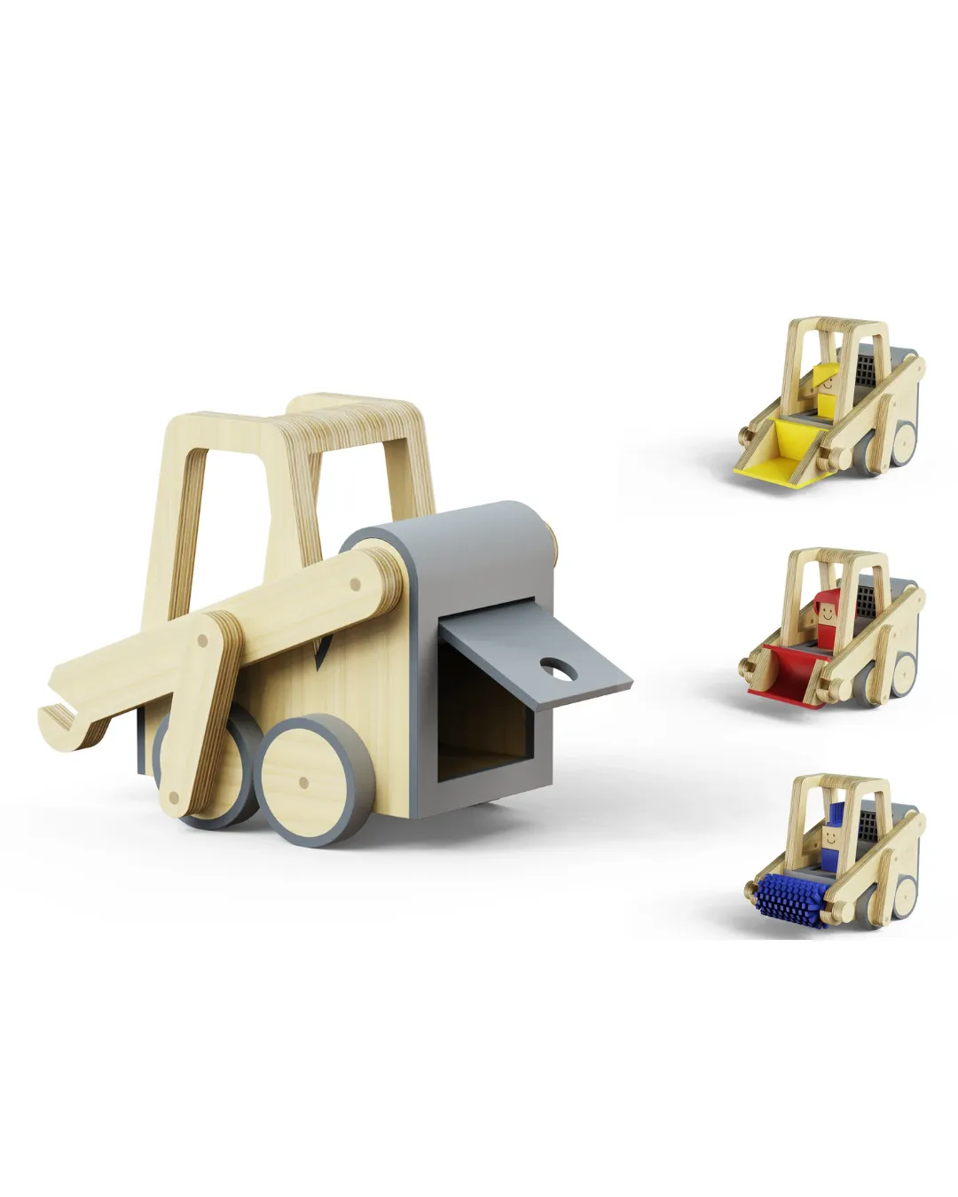 wooden construction-themed toys
