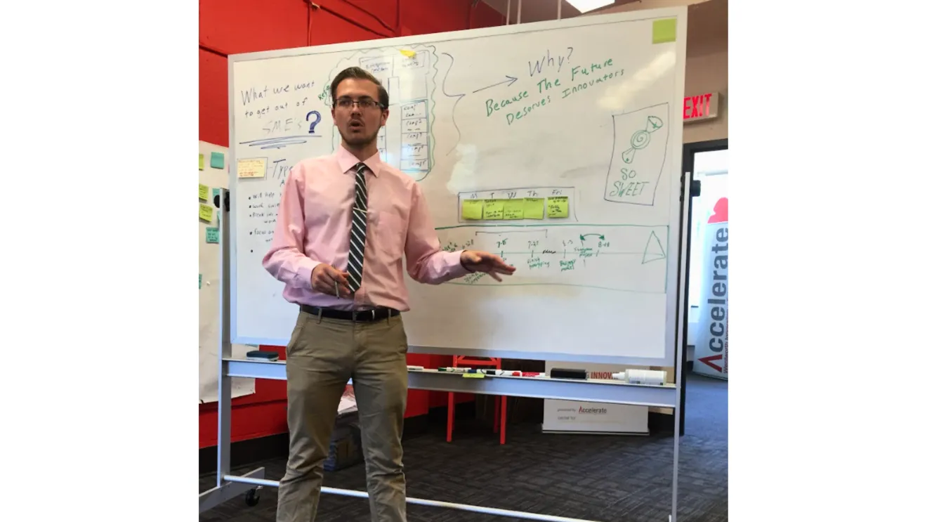 a man teaching a class