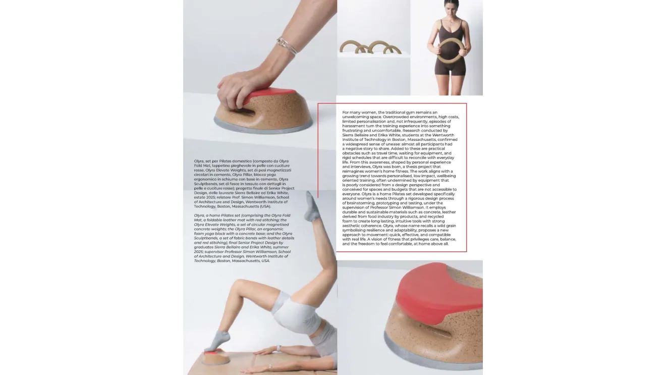 magazine page showing images of people working out