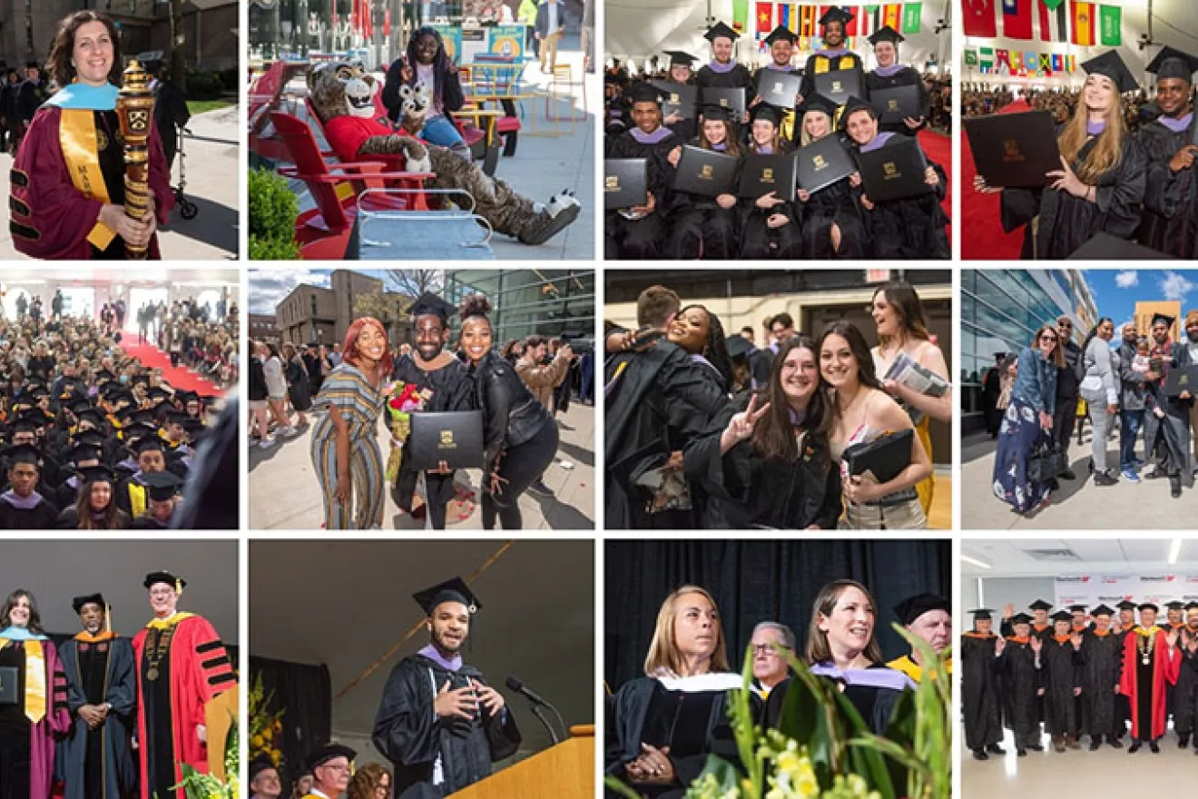Collage of commencement photos