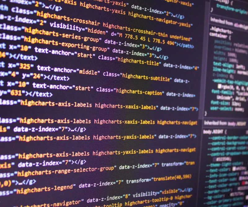 Graphic showing the programming behind a graphing software