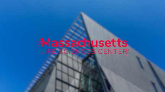 text reading "massachusetts life sciences center" over an image of a wentworth building