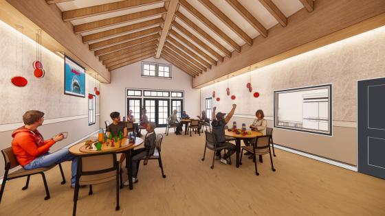 a rendering of a community center