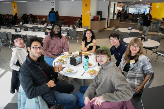a group of students at a table