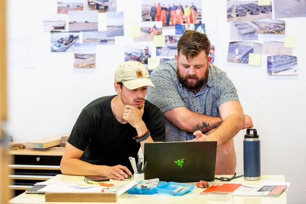 Students at a laptop