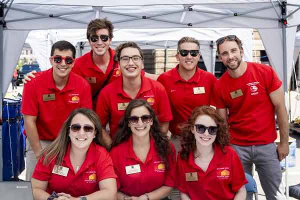 Wentworth Office of Admissions posing for a photo during Move-In Day