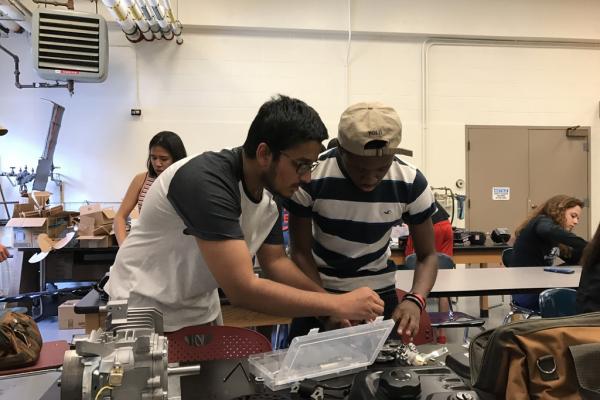 Students participating in a workshop.