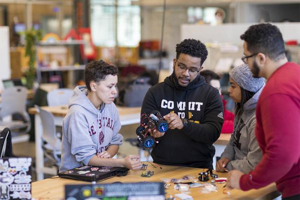 Students working on a project