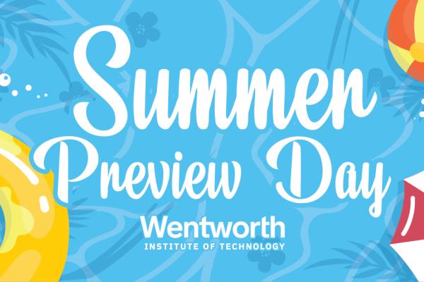 Blue background Summer Preview at Wentworth