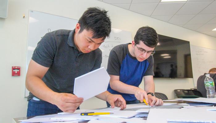 Two students working on a project