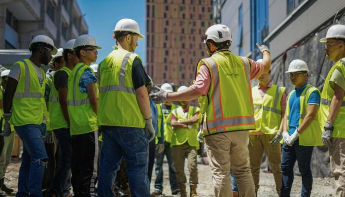 RAMP students at a construction site