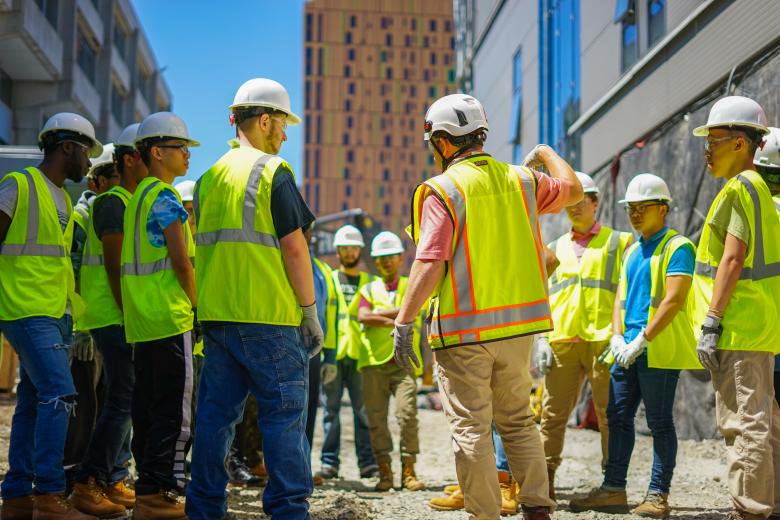 RAMP students visiting a construction site.