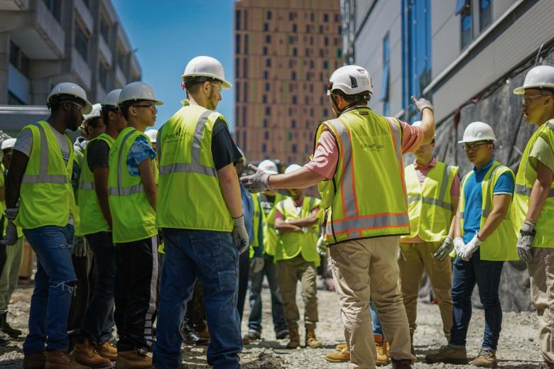 RAMP students visiting a construction site.