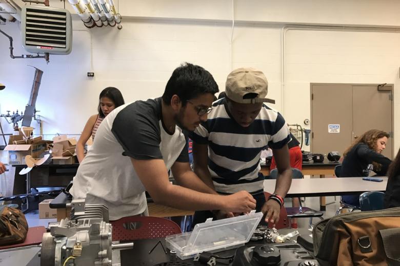 Students participating in a workshop.