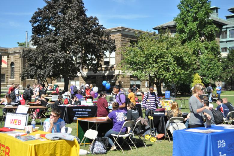 Club tables at the annual involvement fair