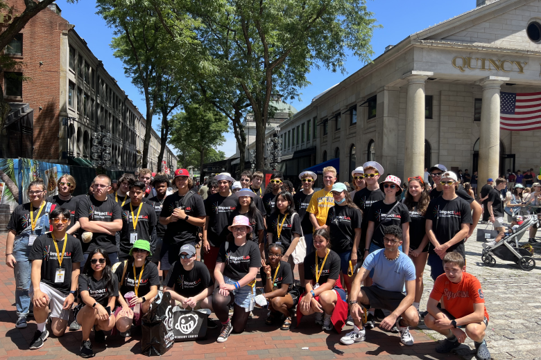 Students at quincy marketplace in boston