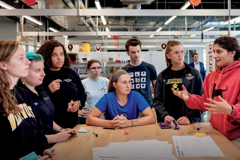 students sitting around a table in Accelerate at Wentworth