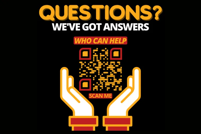 who can help sticker logo with QR code